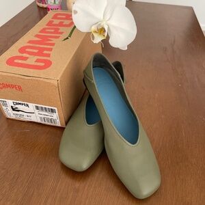 Camper khaki green ballerina Casi Myra Euro size 39